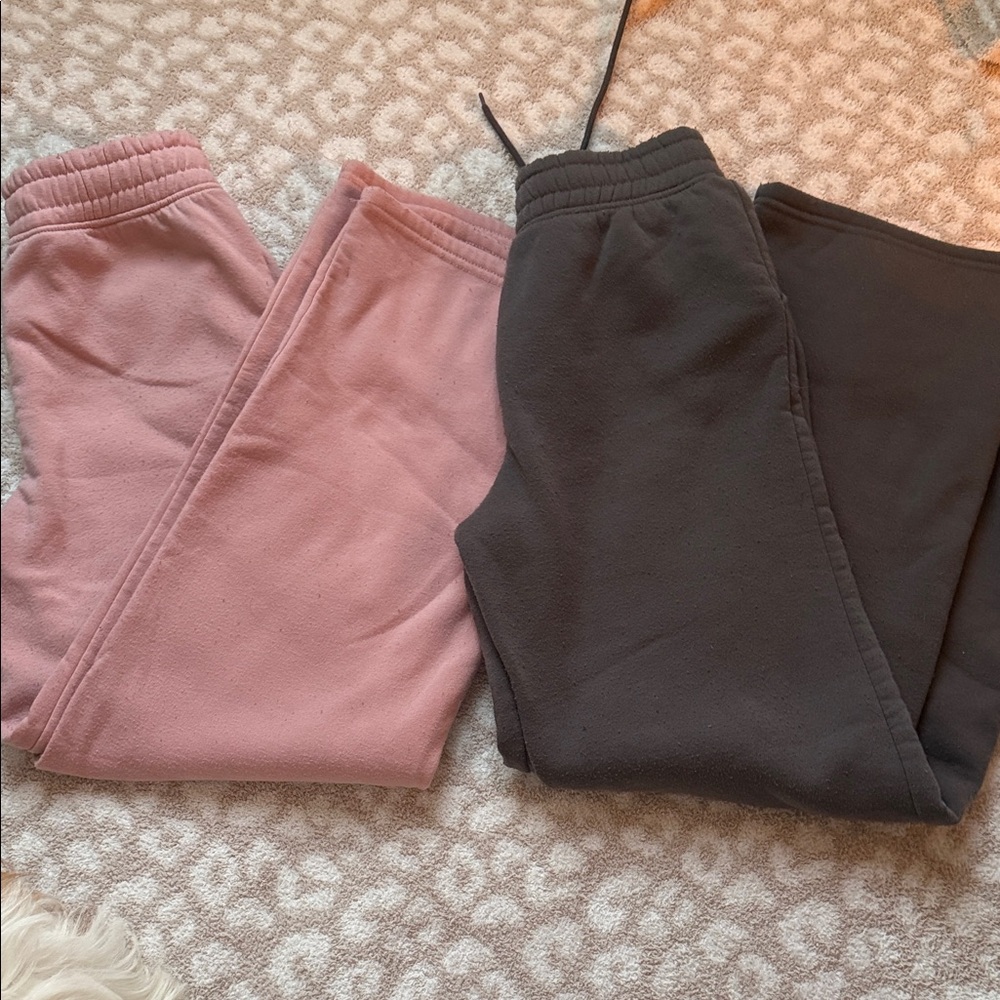 Women's Pink and Black Wide Leg Pants